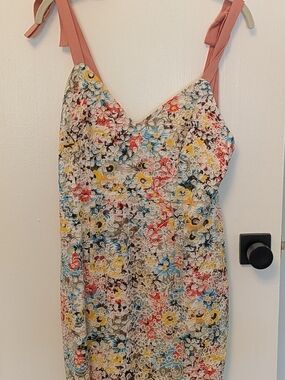 Floral Lace Bittersweet Flounce Midi Dress